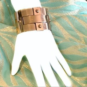 Renoir copper bracelet basket weave rivets 1950’s